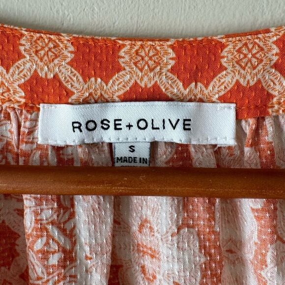 Rose + Olive Orange and white sleeveless flowy size small. 236 - Picture 2 of 4